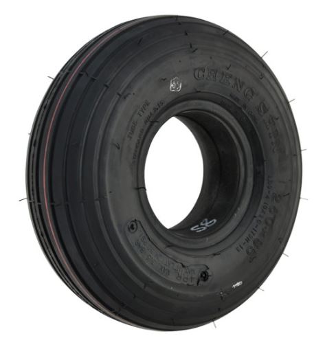 260 x 85 (3.00 - 4) Solid Infilled Rib Pattern Black Tyre