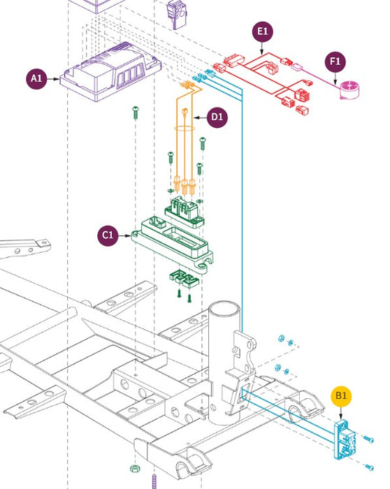 Pride Go Go Endurance Battery Connector Harness