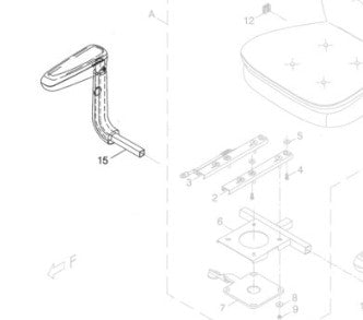 Right Hand Armrest Assembly Shoprider Cadiz