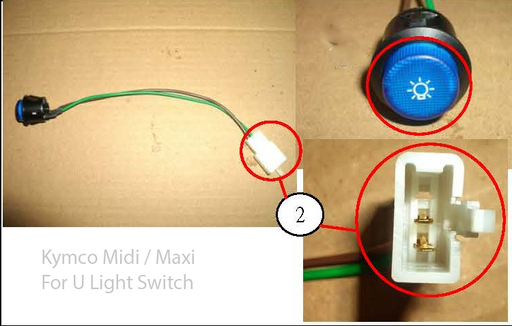 Light Switch for Kymco Maxi & Midi (some models) - discountscooters.co.uk