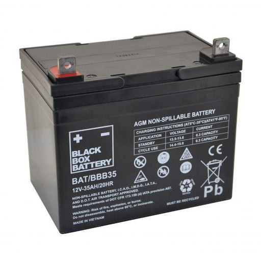 35ah AGM Mobility Scooter Battery (Black Box) - discountscooters.co.uk