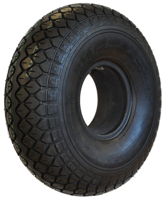 4.00 x 4 Diamond Block Solid Infilled  Pattern Black Tyre
