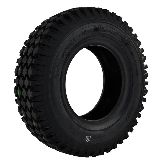410/350 X 6 Heavy Block Pattern Black Tyre