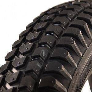 410/350 X 6 Heavy Block Pattern Solid Infilled tyre in Black - discountscooters.co.uk