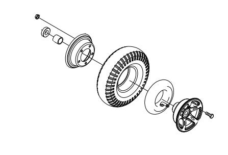 Front Wheel Complete for Electric Mobility Rascal Frontier Scooter